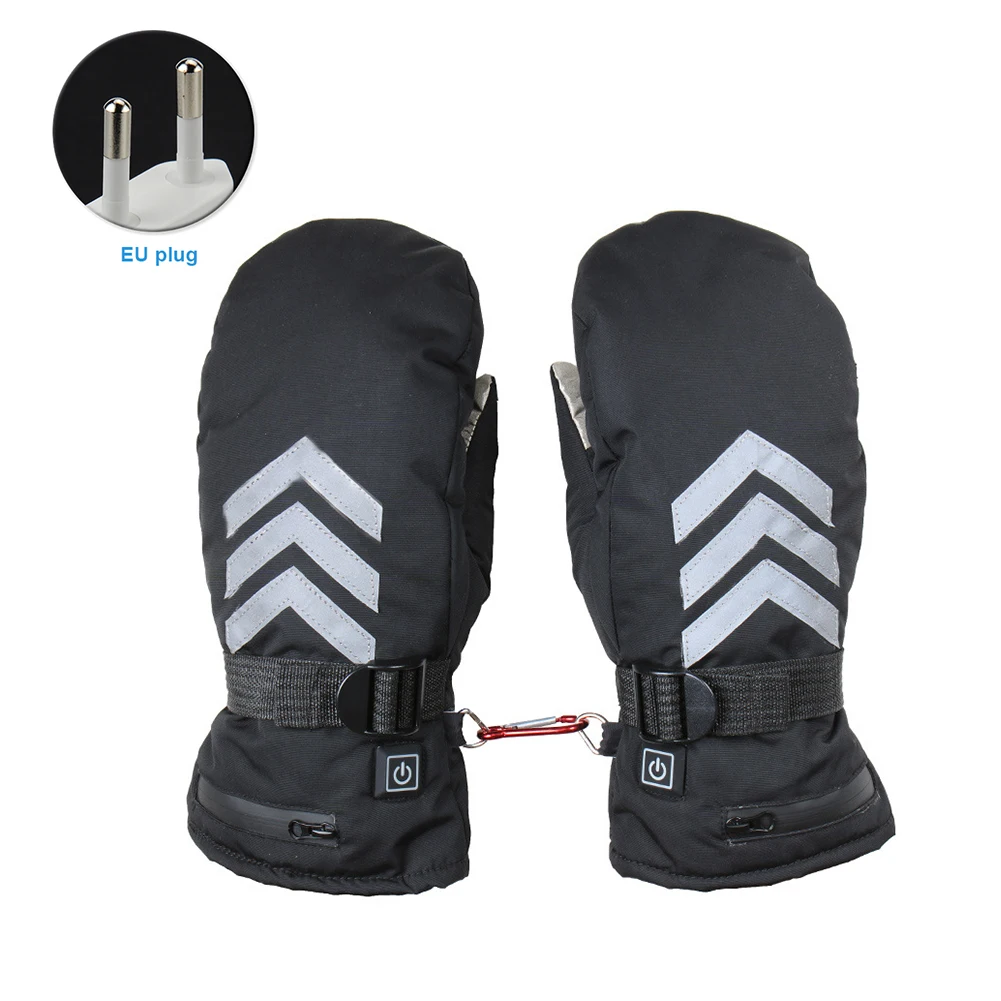 

Men Winter Warm Climbing Hiking Electric Rechargeable 7.4V Three Speed Temperature Skiing Heating Gloves Reflective Outdoor