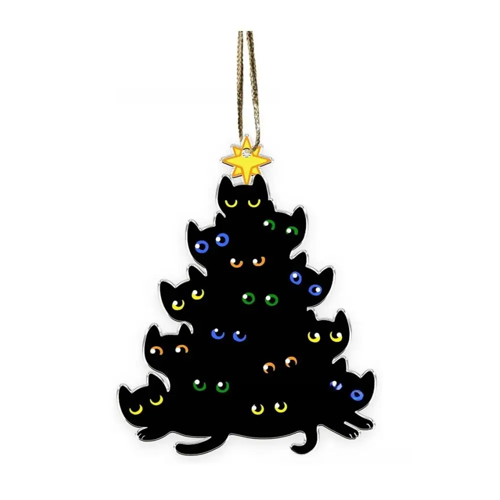 Acrylic Pet-Themed Christmas Tree Hanging Ornament - Festive 2D Design