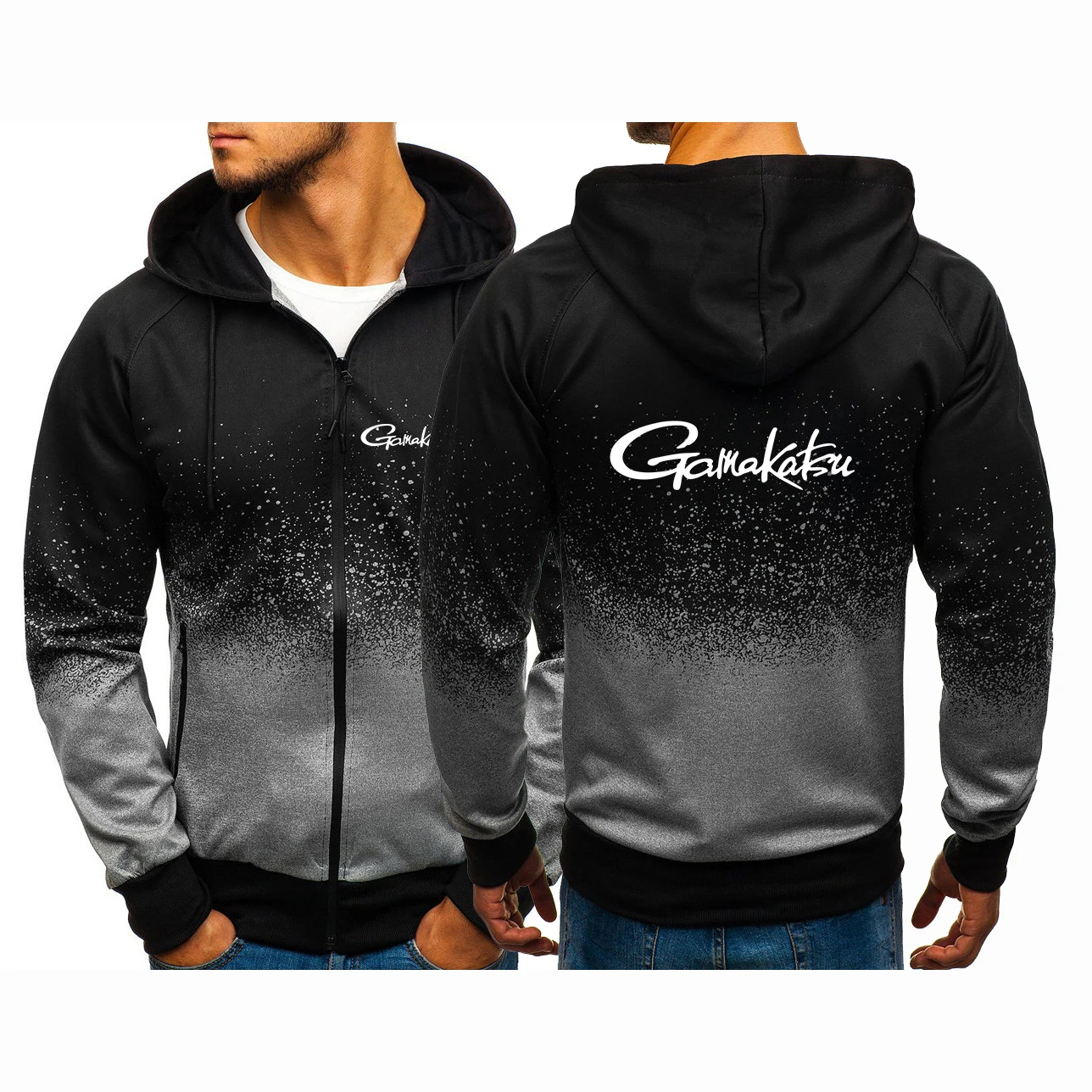 

Gamakatsu Fishing 2023 Men New Autumn Printing Comfortable Zipper Hoodies Hedging Jacket Sweatshirts Casual Gradient Coats