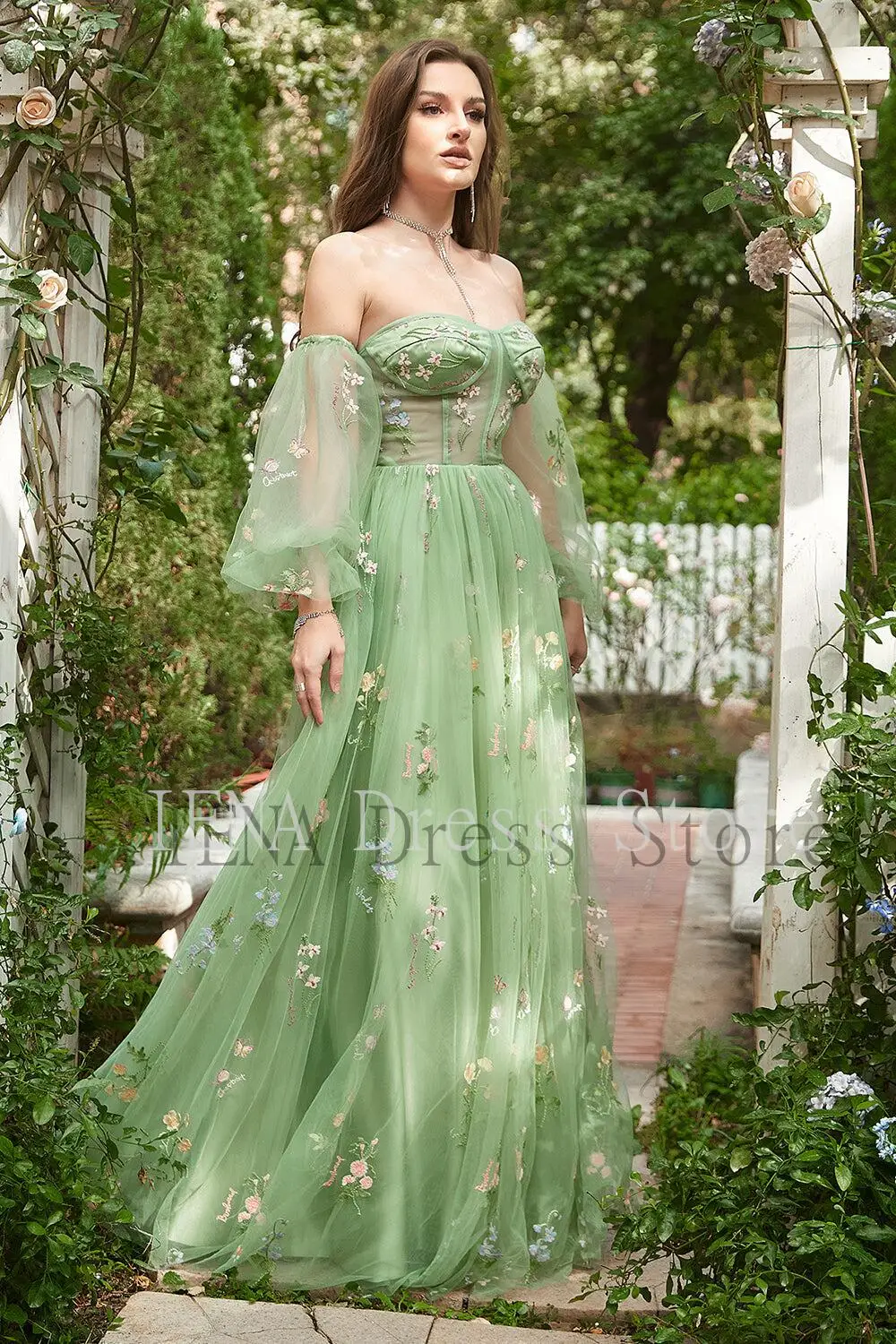 sage green wedding dress