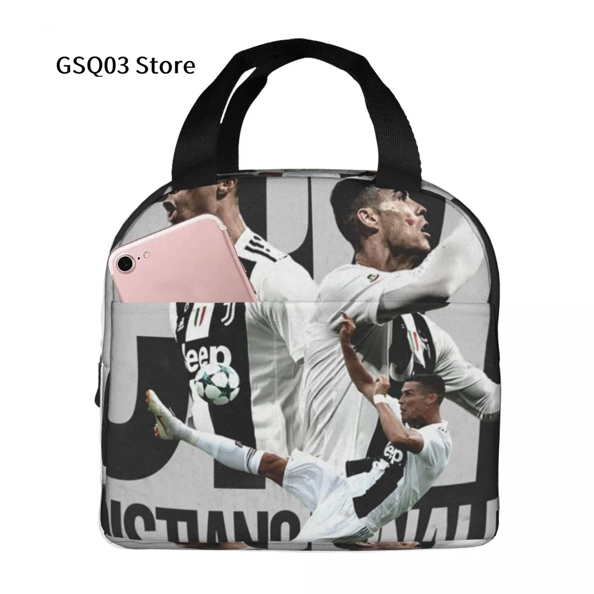

C-Cr7 Ronaldo Lunch Box Reusable Tote Bag, Cooler Waterproof Lunch Bag Container For Work Office Travel Picnic