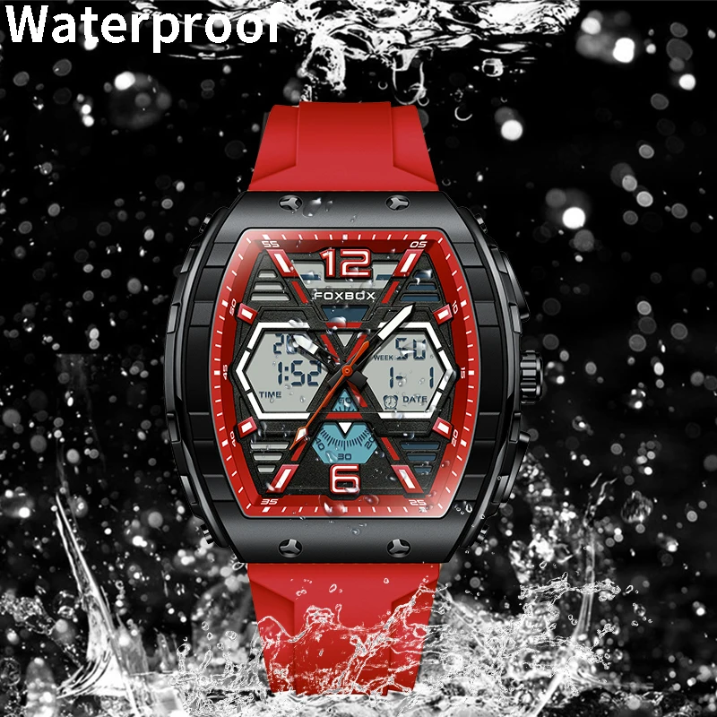 LIGE New Luxury Original Watches For Men Digital Chronograph Fashion Sport Quartz Wrist Watch Silicone Gel Waterproof Clock Men