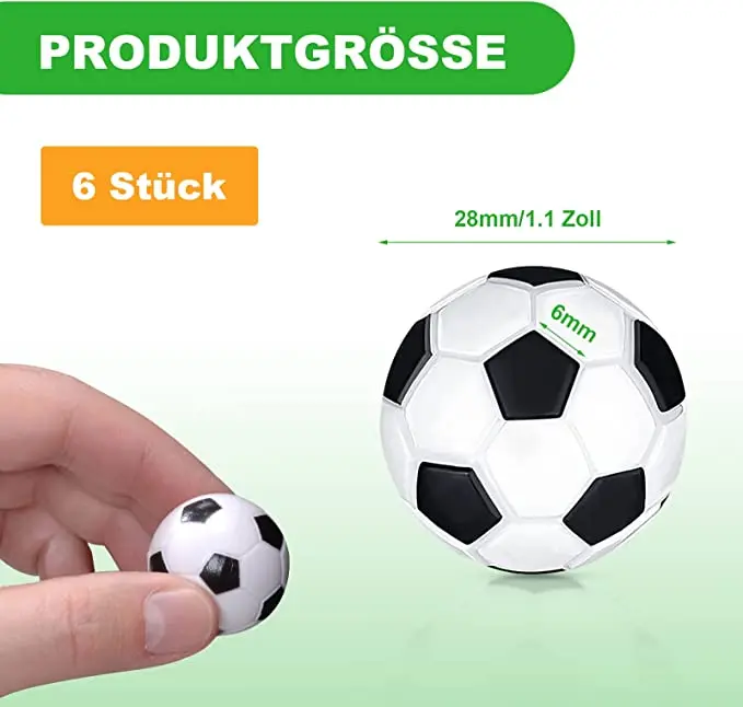 6Pcs Table Soccer Balls Supple Official Decompression Mini Footballs Strong White Desktop Toys Adults Party Birthday