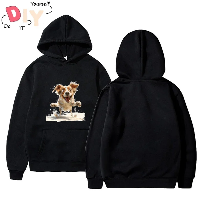 

Dog Making A Crazy Smile Crazy Eyes Jovial Mood Summer Hoodie Men Viral Fashion Sexy Gildan Plus Size Basic Cute