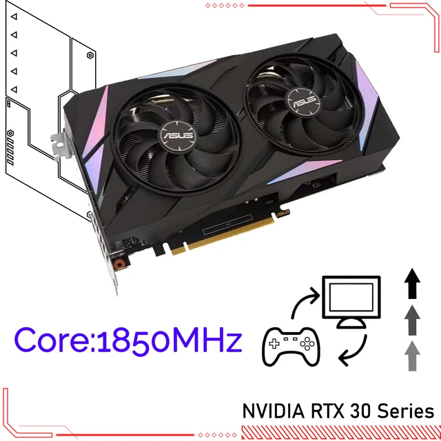 Asus Rog Strix Rtx3050 O8g Gaming Nvidia Rtx 3050 Video Card