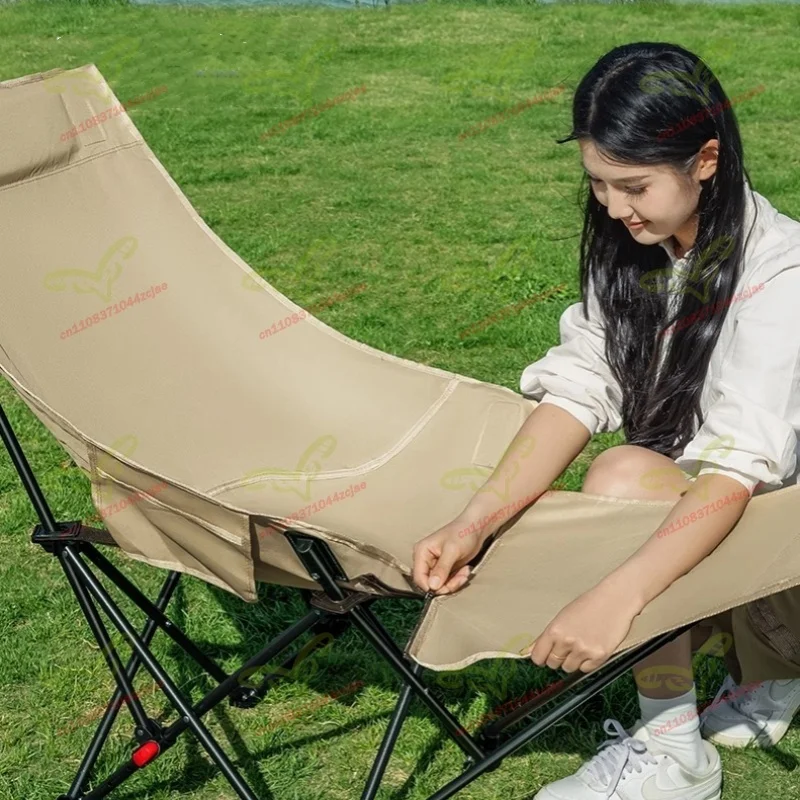 낚시 의자 경량 접이식 리클라이너, 조절 가능한 야외 캠핑 라운지 의자 (해변, 정원, 여행용) 휴대용 가방 포함