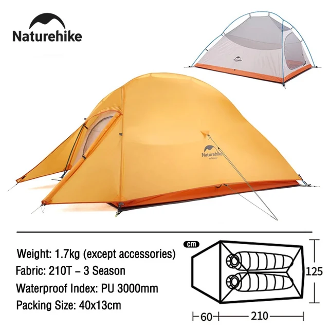Naturehike Cloud Up 2 Person Camping Tent Waterproof Easy Build Ultralight Beach Tent Outdoor Hiking Backpacking Shelter Tents 7