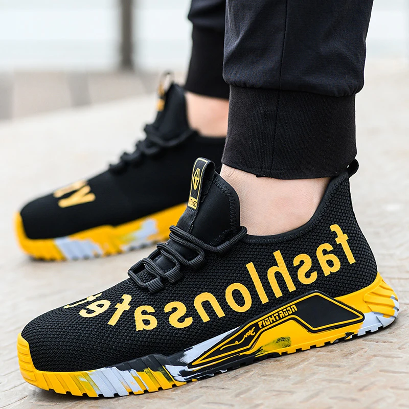 JIASHIBO Fashion Men's Steel Toe Sneakers Lightweight and Comfortable  Puncture-resistant Indestructible Safety Shoes - AliExpress