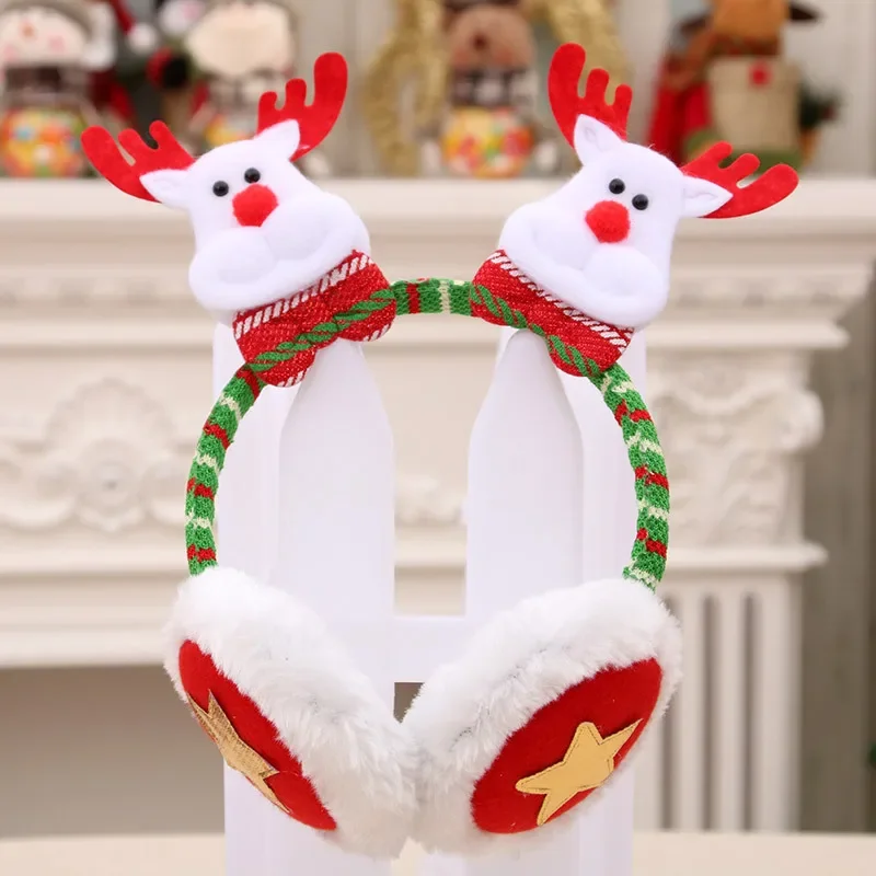 Christmas Headbands Earpieces Adult Children Dress Up Christmas Red Big Antler Headbands Hair Clips Gifts Ear Covers