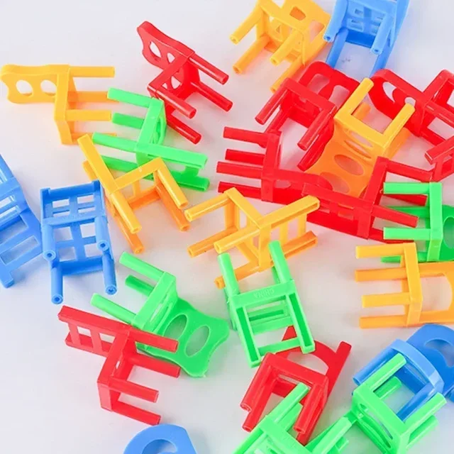 Children's Mini Folding Chair Balanced Desktop Fun Game Toys Balance Chairs Adult Kids Stacking Game Interactive Toy Gift 6