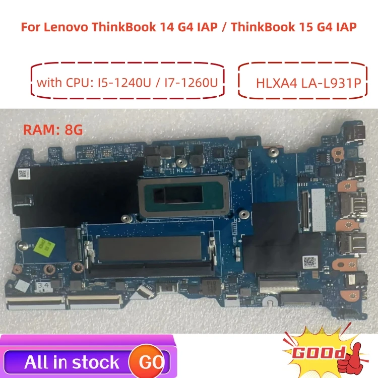 LA-L931P motherboard For Lenovo ThinkBook 14 G4 IAP / ThinkBook 15 G4 IAP Laptop motherboard with CPU I5 I7 RAM: 8G 100% test OK