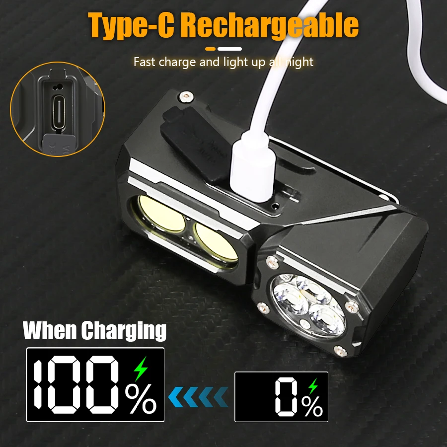 강력한 3LED 슈퍼 밝은 전조등 휴대용 미니 버스트 헤드 토치 꼬리 자석 헤드 라이트와 충전식 비상 스포트라이트