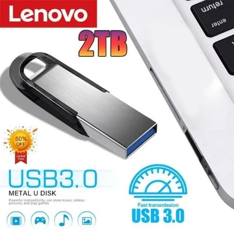 Unidades flash USB 3.2 de metal Lenovo de 2 TB, pendrive de alta velocidad de 1 TB y 512 GB, memoria USB portátil para coche, teléfono y computadora 1 Unidades flash USB 3.2 de metal Lenovo de 2 TB, pendrive de alta velocidad de 1 TB y 512 GB, memoria USB portátil para coche, teléfono y computadora 1