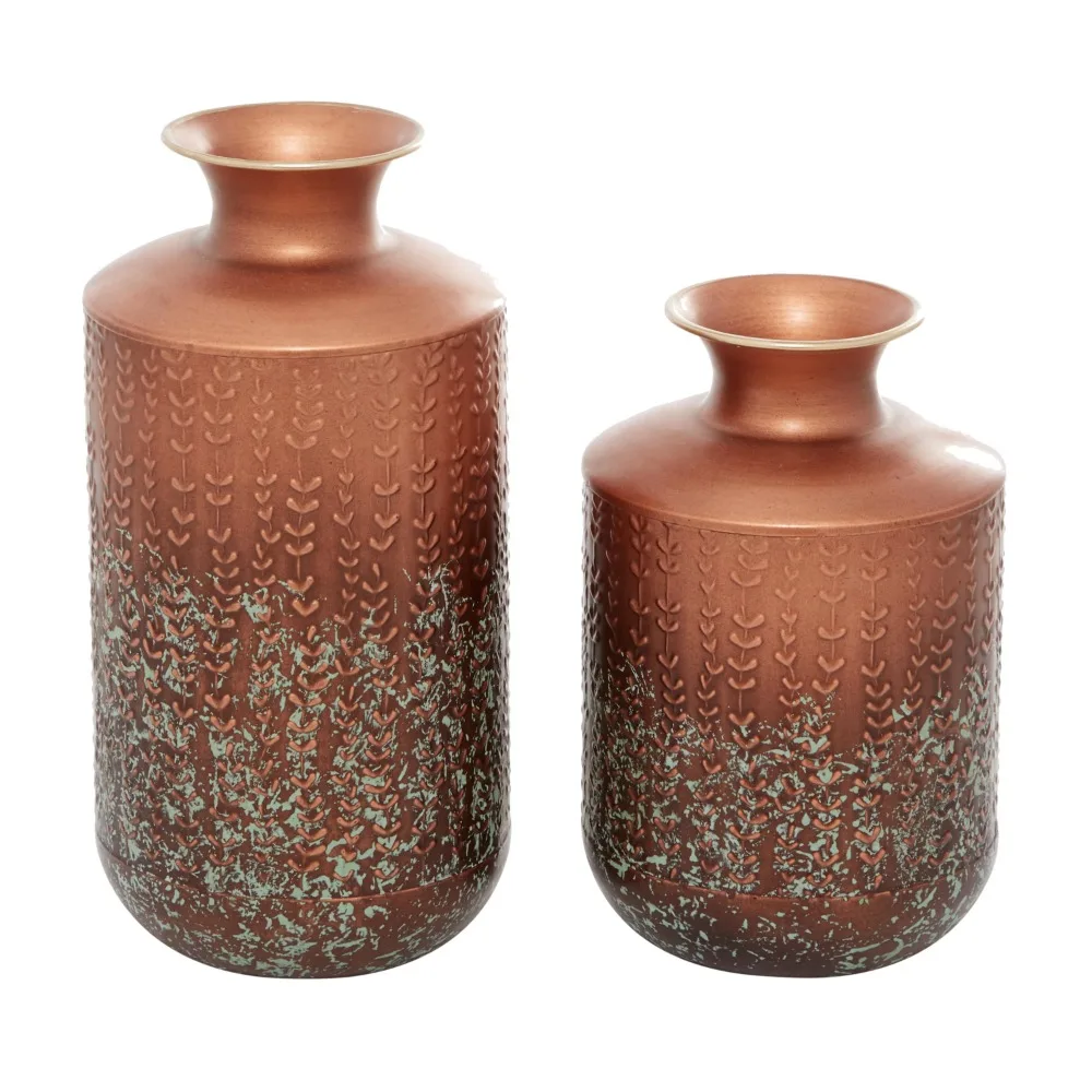 

Bronze Metal Vase Display Near Natural or Artificial Light and Experience a Sparkling Copper Finish Room Decoration Accessories