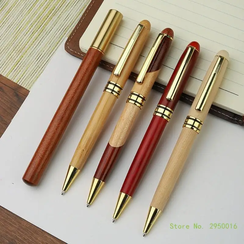 Metal Ballpoint Pen Bamboo Fountain Smooth Writing Business School Supplies for Women Man