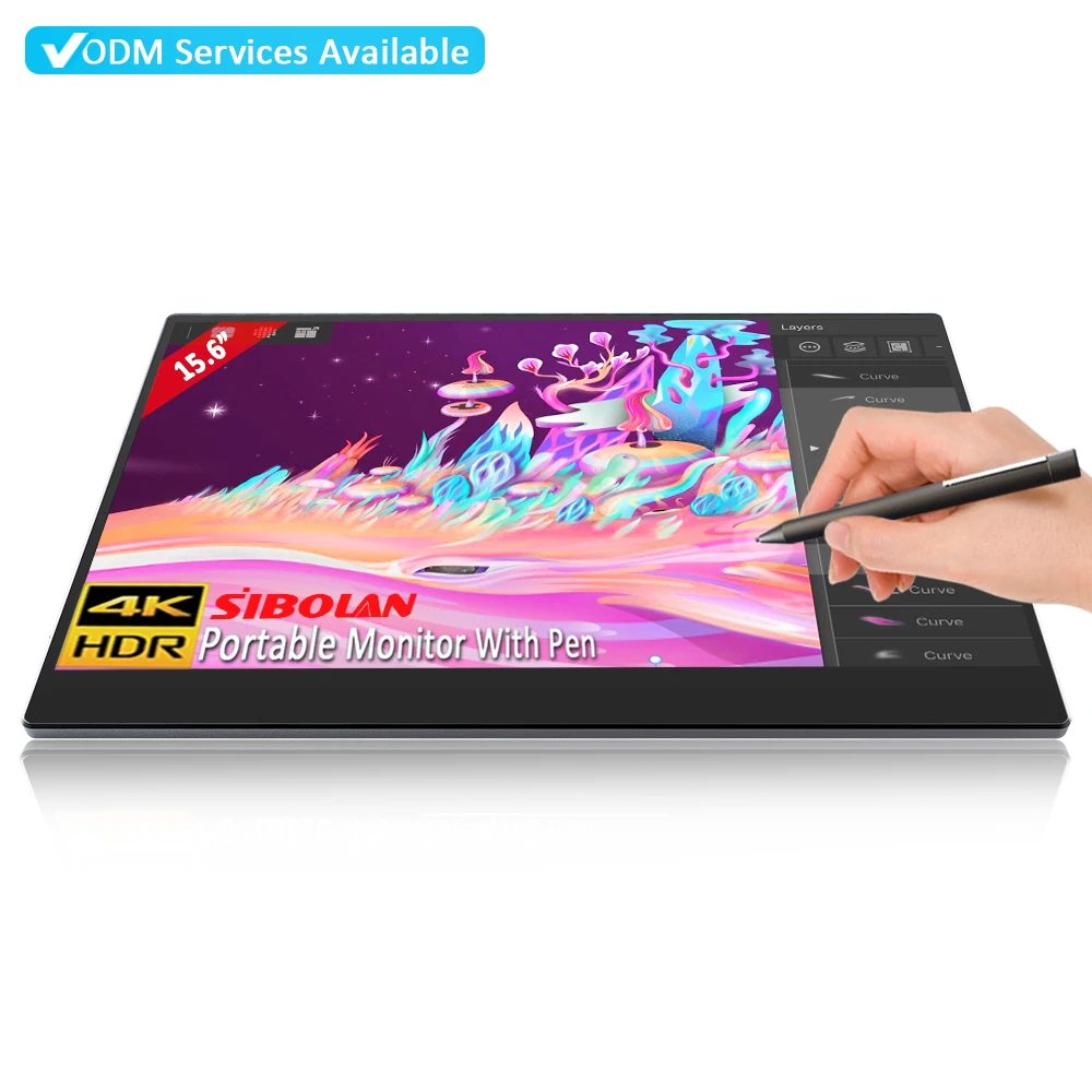 Sibolan Monitor Touch Screen Portatile Da 15.6 Pollici 4K Monitor Display Da Gioco Ips 3840X2160 Con Ingresso Type-C/Mini Hd Per Pc Ps5