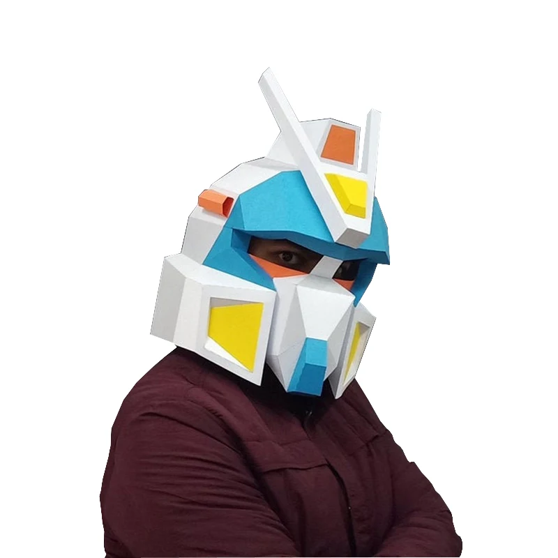 Cosplay Gunpla Mask 3D Papercraft Paper Adult Maskking Indossabile Halloween Party Masks Horror Masque Visage Costume Uomo Giocattoli Fai Da Te