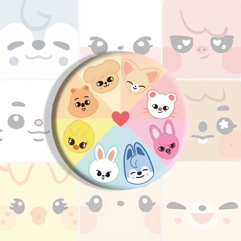 Skzoo Porte Clé 9 Piu00e8ces Stray Badge Pin, Stray Boutons Badge