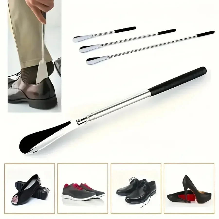 1PC Retractable Stainless Steel Elderly Shoe Puller, Shoe Assistant, Suitable for Both Men and Women , Schoenlepel, Shoe Horn