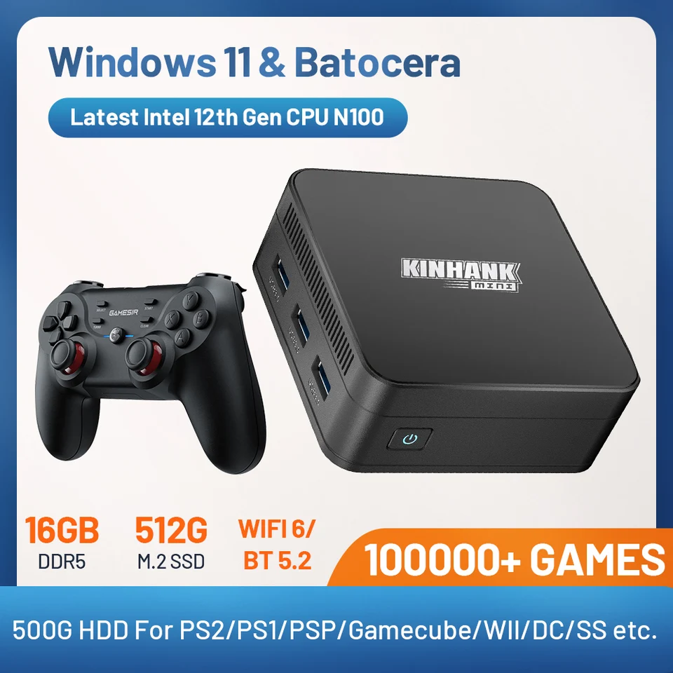 ほぼ未使用品　mini PC KINHANK KP100 N100 KINHANK Portable Mini PC Super Console KP100 Intel N100
