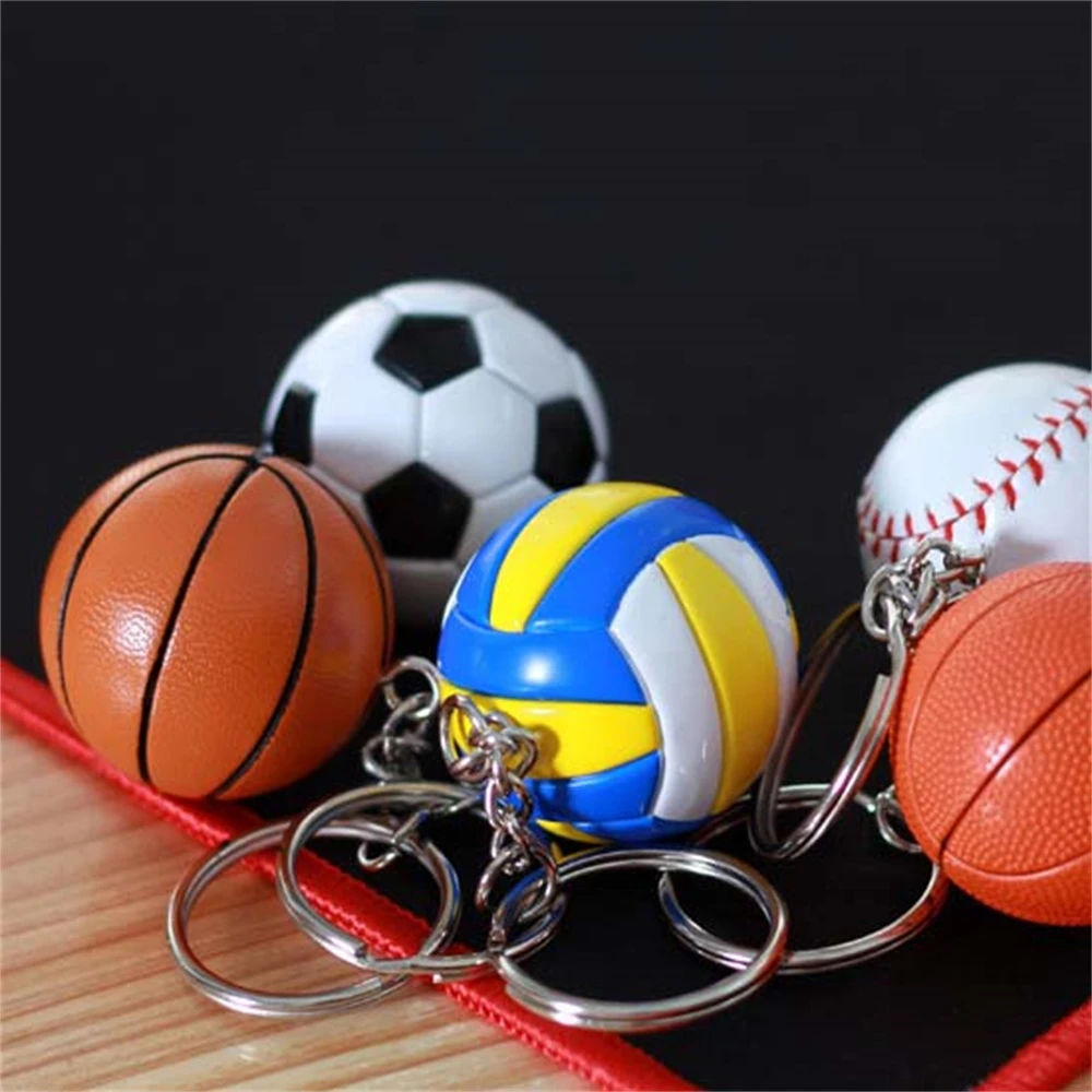 Car Accessories Football Car Pendant Fun Keychains Baseball Bag Pendant Key Ring Key Holder Ball KeyChain