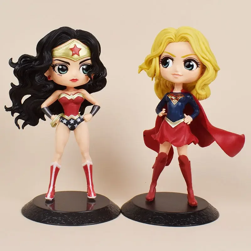 Anime Wonder Woman Superwoman 15Cm Dc Hero Supergirl Figure Doll Model Decorazione Desktop Regalo A Sorpresa Di Natale