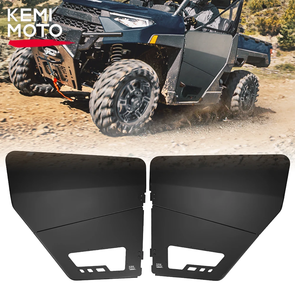 UTV Ranger Half Door Compatible with Polaris Ranger XP 1000 2018-2022 2023 Aluminum Doors with Transparent Thickened PC Window