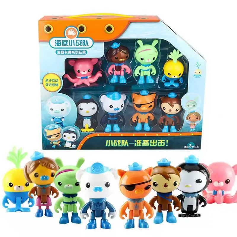 Anime Octonauts Action Figures Toys Cute Pendant Doll Peso Shellington Tweak Dashi Creatures  Kids Toys Christmas Gift 8pcs/set narutoes figures kawaii toys mini q version suit doll action model anime pvc toys children gift dropshipping