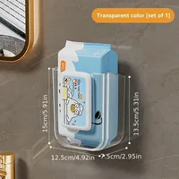 Wall-Mounted Wet Wipe Dispenser, Self-Adhesive Plastic Holder, with Large Opening, for Bathroom Tissue Storage Box Organizer 6