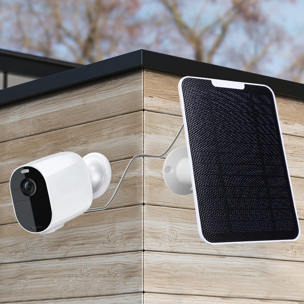 Arlo 에센셜 스포트라이트 XL 스포트라이트용 태양 전지 패널 충전기, 마이크로 USB 충전 케이블, 5W, 9.8ft, 1/3 개