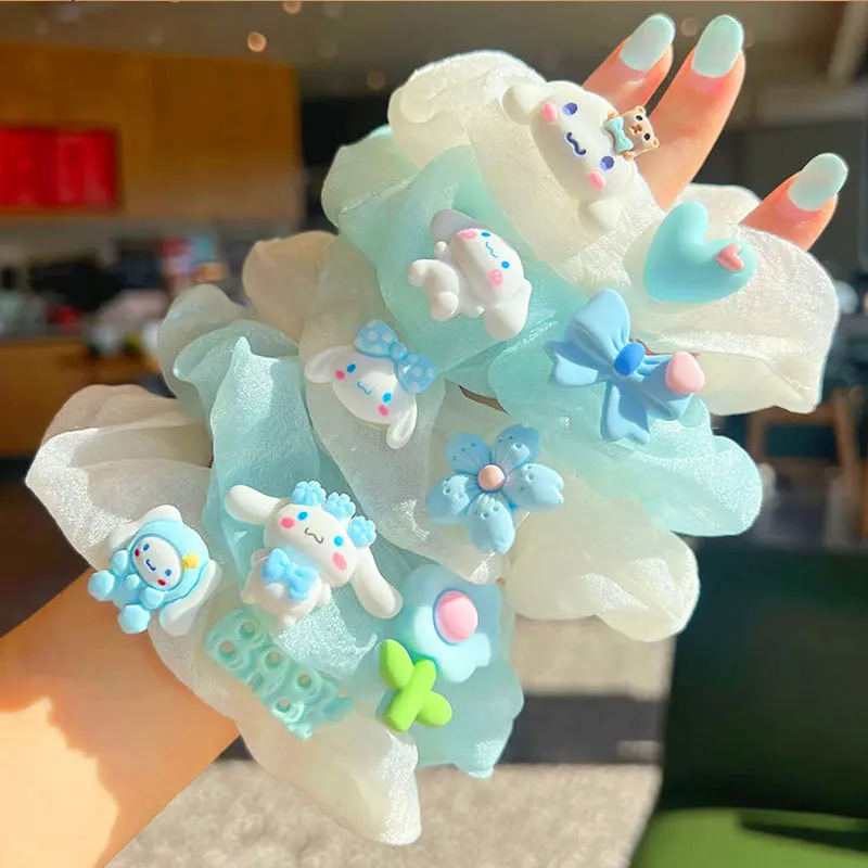 

Sanrio Cinnamonroll Hair Band Hair Tie Kids Summer Cartoon Cute Starry Sky Yarn Rubber Band Accessories for Girls Hair Ornaments