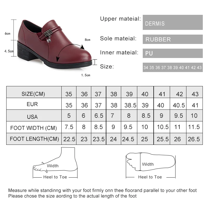 DIMANYU Office Women's Shoes Spring 2024 New Genuine Leather women's Shoes Medium Heel Plus Size 41 42 43 Mom Shoes