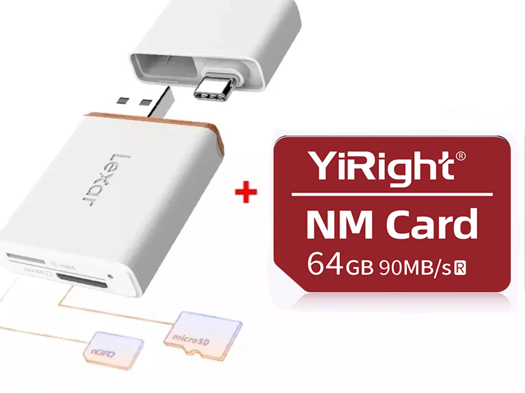 Huawei Memory Cards Reader - NM Nano Memory & Micro SD - 40 Type-A & Type C