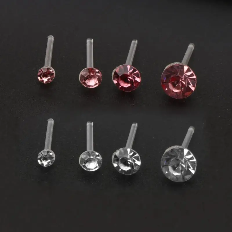 20 Pairs Small Stud Earrings Colorful Faux Rhinestone Plastic Ear Studs Fashion Studs Earrings for Women Hypoallergenic Earrings 2