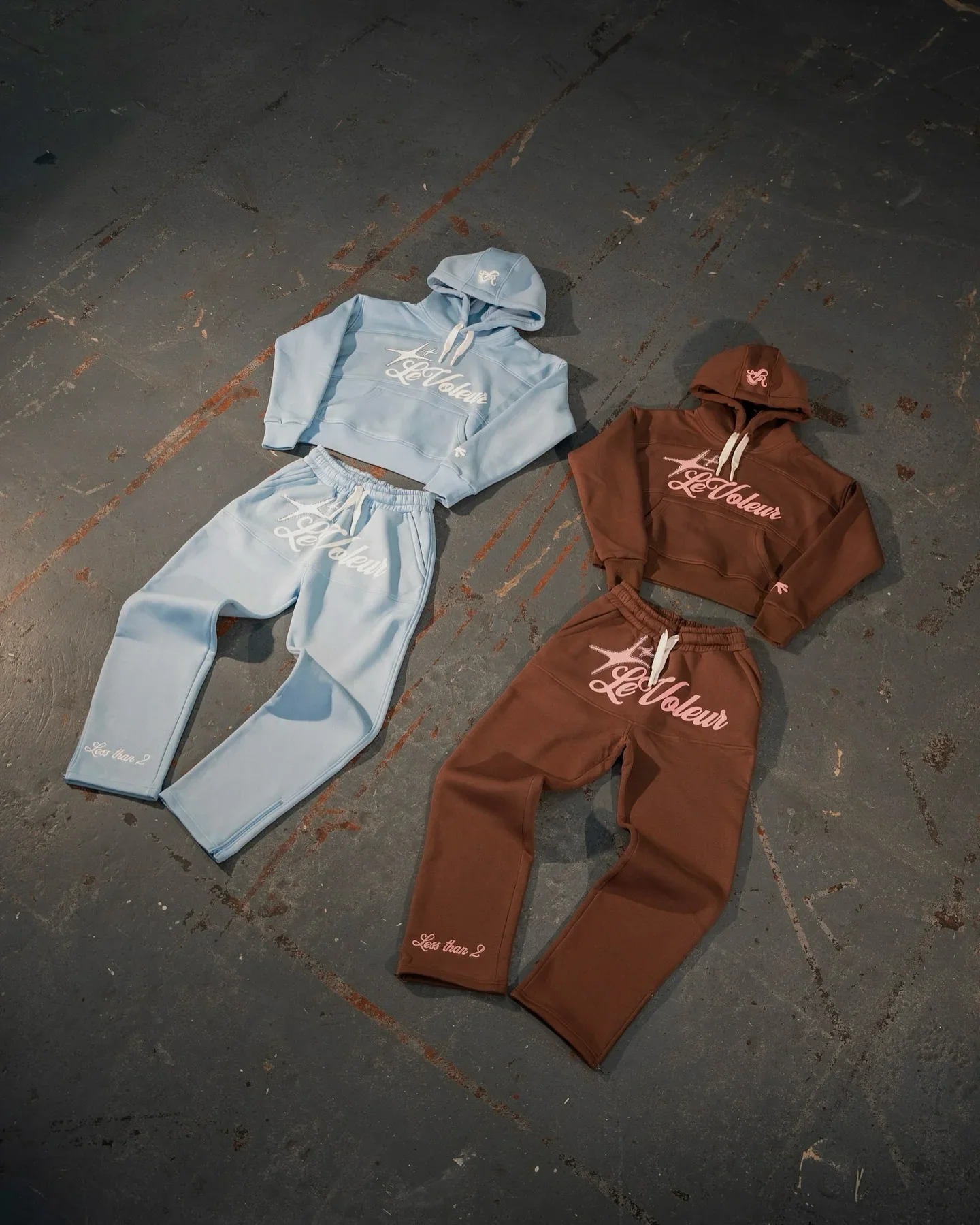 European and American High Street Retro Clothing Simple Oversized Hoodie Ports Suit Printed Solid Color High-waisted Sweatpants 2