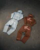 European and American High Street Retro Clothing Simple Oversized Hoodie Ports Suit Printed Solid Color High-waisted Sweatpants 2