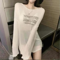 T-shirts amples pour femmes, motif de lettres, Design Simple, Style coréen, vêtements d'été fins assortis avec tout, hauts pour jeunes étudiants, nouvelle tendance 5