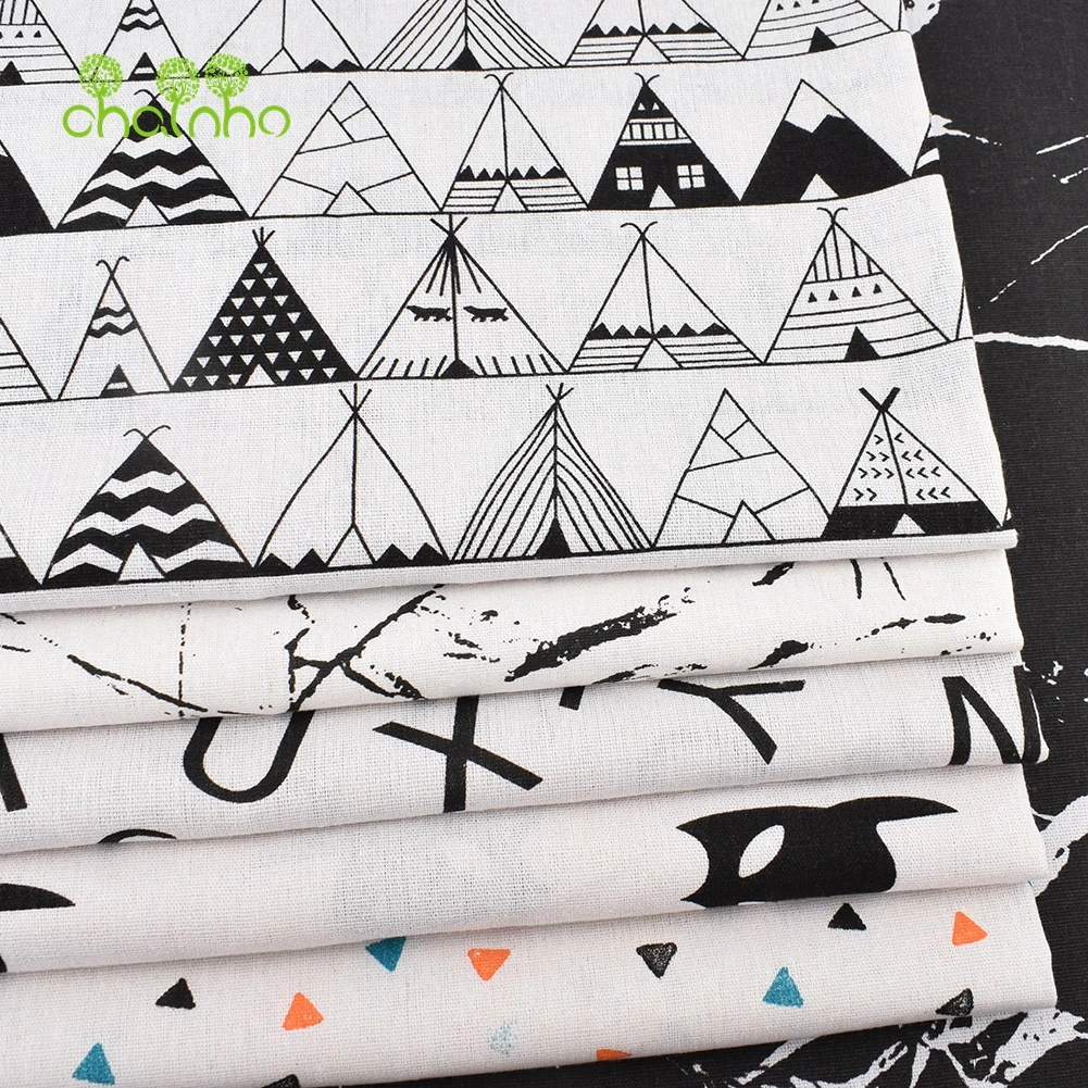 Chainho,Printed Cotton Linen Fabric,DIY Sewing Quilting Material,Cloth For Table,Sofa,Curtain,Bag,Cushion,Furniture Cover,15CL6