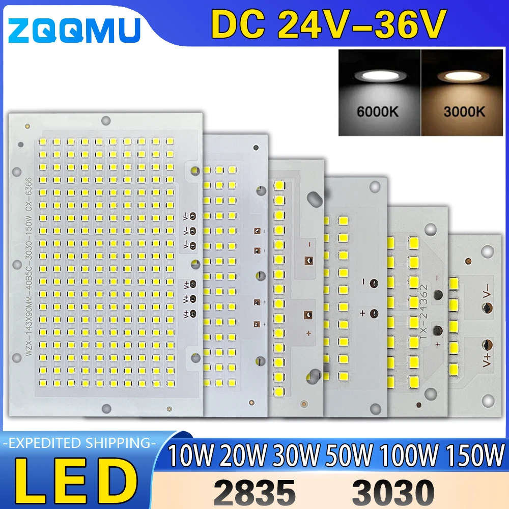 1Pcs Full Power LED Floodlight PCB 10W 20W 30W 50W 100W 150W SMD2835 LED PCB board Lamp Aluminum plate for led floodlight led flood light,led lamp,led lamp beads,led lamp bulb