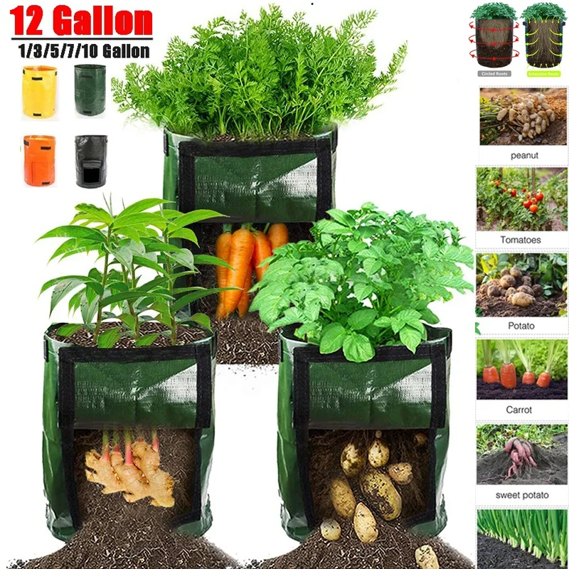 1/3/5/7/10/12 Gallon Potato Grow Container Bag DIY Planter Planting ...