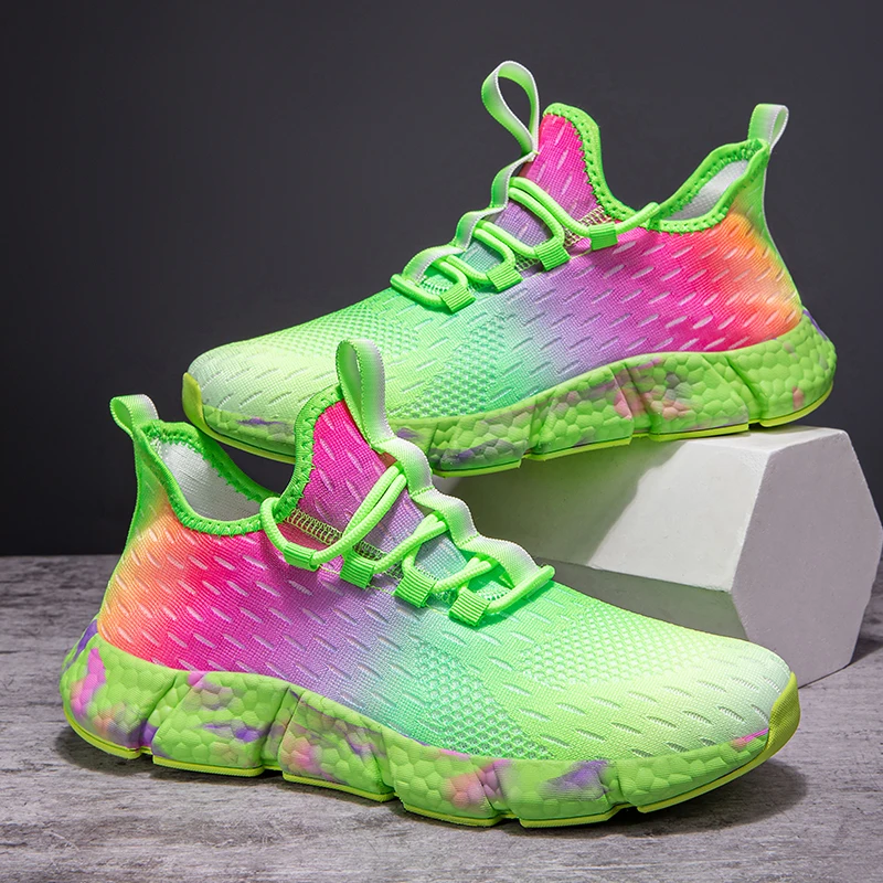 Leichte Frauen Laufschuhe Neue Bunte Weibliche Sport Schuhe Atmungs Paar Casual Turnschuhe Flexible Mode Männer Tennis – Detail 19