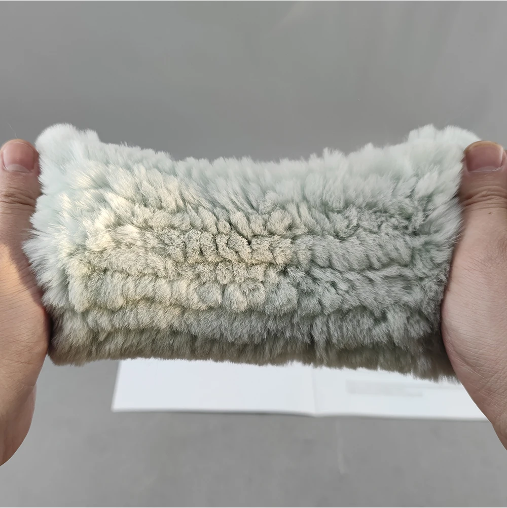 Hot Sale Winter Women Natural Real Rex Rabbit Fur Gloves Good Elastic Knitted Rabbit Fur Mittens Lady Real Rex Rabbit Fur Gloves