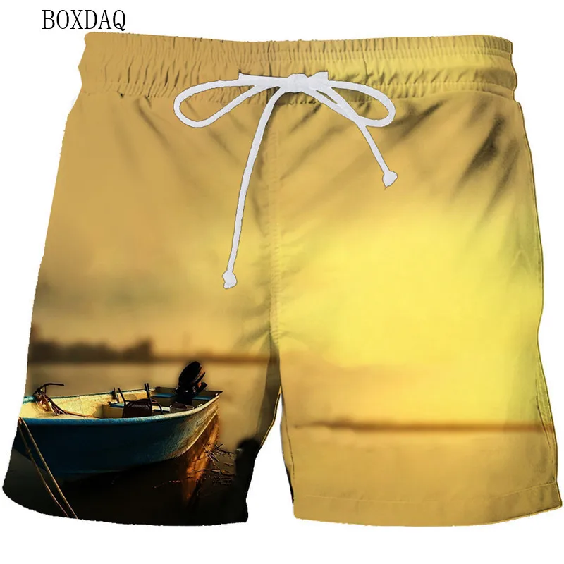 3D printed beach shorts in summer fishing Harajuku funny hip-hop