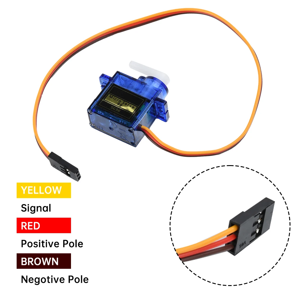 SG90 9G Servo Motor 4.8V 1.3Kg.cm 180/360 Degree Rotation Non-metallic Gear Suitable For RC Toy Airplane Diy Production 2