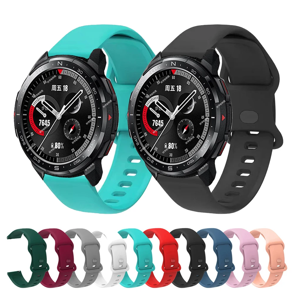 

Ремешок силиконовый для смарт-часов Honor Watch GS Pro/GS 3, спортивный браслет для Honor Watch 4 Pro/Magic 2 46 мм, мужской браслет для Huawei GT2, 22 мм