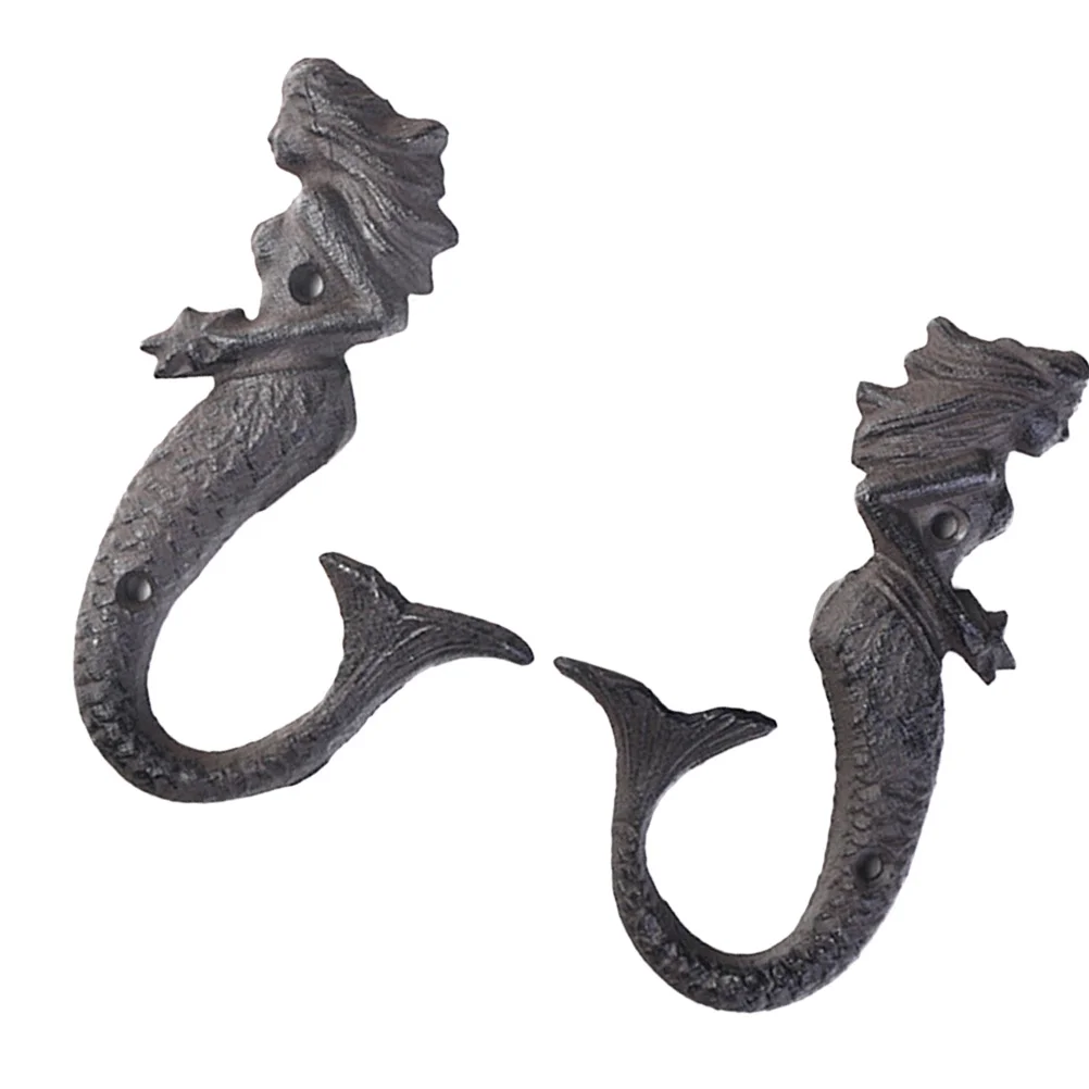 

Cast Iron Mermaid Decoration Hooks Wall Hanging Clothes Coat Hooks Cap Holder Wall Hanger For Bedroom Bathroom Organizer