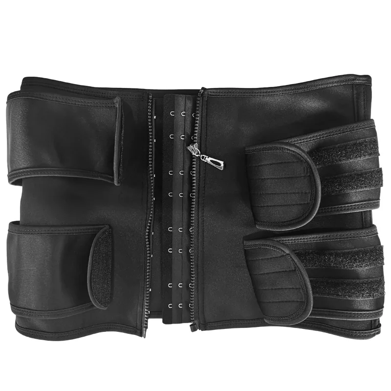 Belted Corset Ladies Belly Tunic Shapewear Zip-Breasted Double Belt Sweat Neoprene