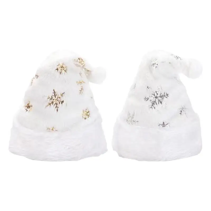 

Sequin Santa Hat Sequin Plush Santa Hat Christmas Eve Soft And Comfortable Hat decoration Supplies For Parties Christmas Parties