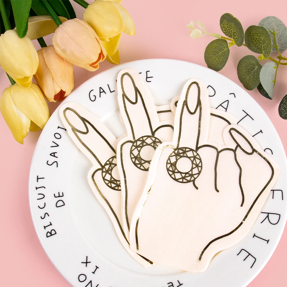 20pcs Bachelorette Party Decorations Creative Dimond Ring Finger Shape  Napkins Bride To Be Wedding Party Bridal Shower Supplies - AliExpress, image size:1000x1000
