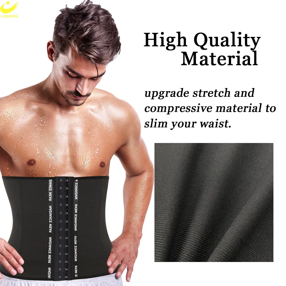 LAZAWG Waist Trainer for Men Belly Control Body Shaper Weight Loss Waist Cincher Trimmer Slimming Girdle Gym Fat Burner